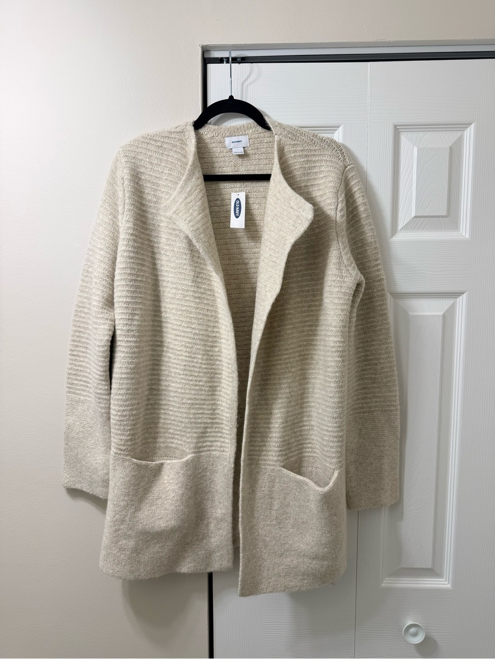 Old Navy Cream Open-Front Ribbed Cardigan